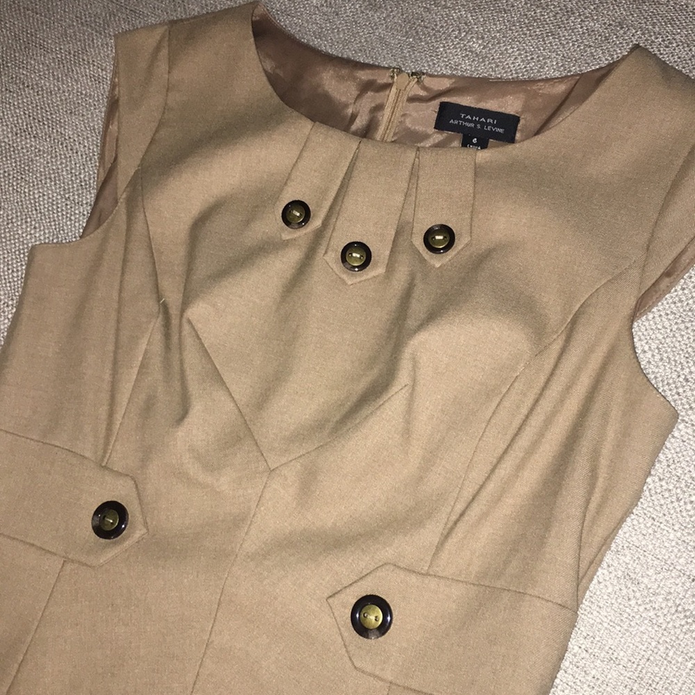 Tahari Dress | 6 | Beige/Brown/Tan